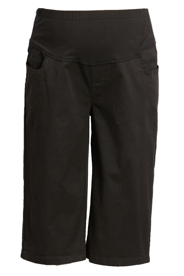 Knee Length Maternity Shorts, Alternate, color, BLACK