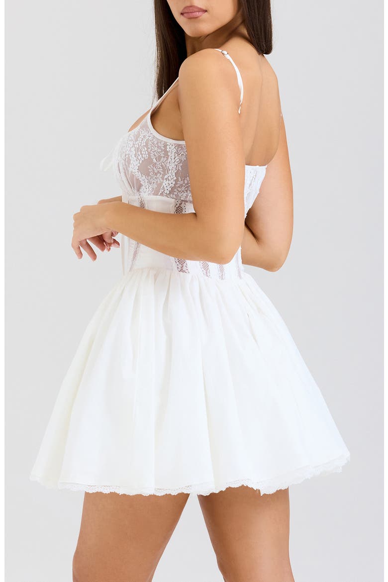 Rosaria Corset Minidress, Alternate, color, WHITE