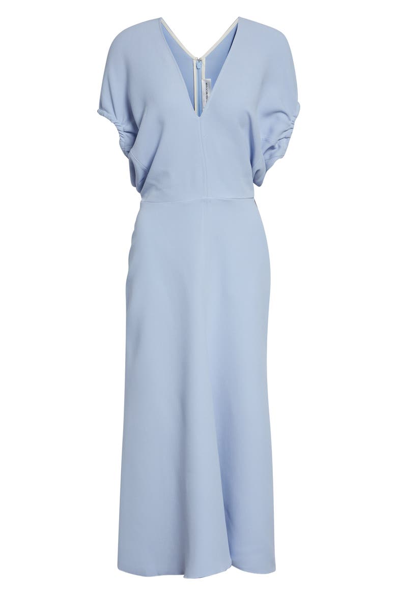Edith Stretch Cady A-Line Midi Dress, Alternate, color, CLOUD BLUE
