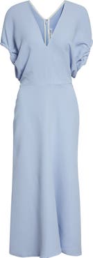 Victoria Beckham Edith Stretch Cady A-Line Midi Dress