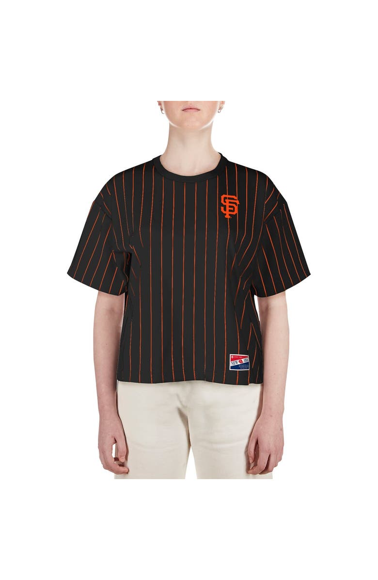 New Era Women's New Era Black San Francisco Giants Boxy Pinstripe T-Shirt, Alternate, color, Black