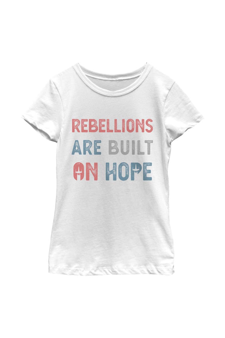 Girl's Star Wars Rebellions Built on Hope  Graphic T-Shirt, Main, color, White