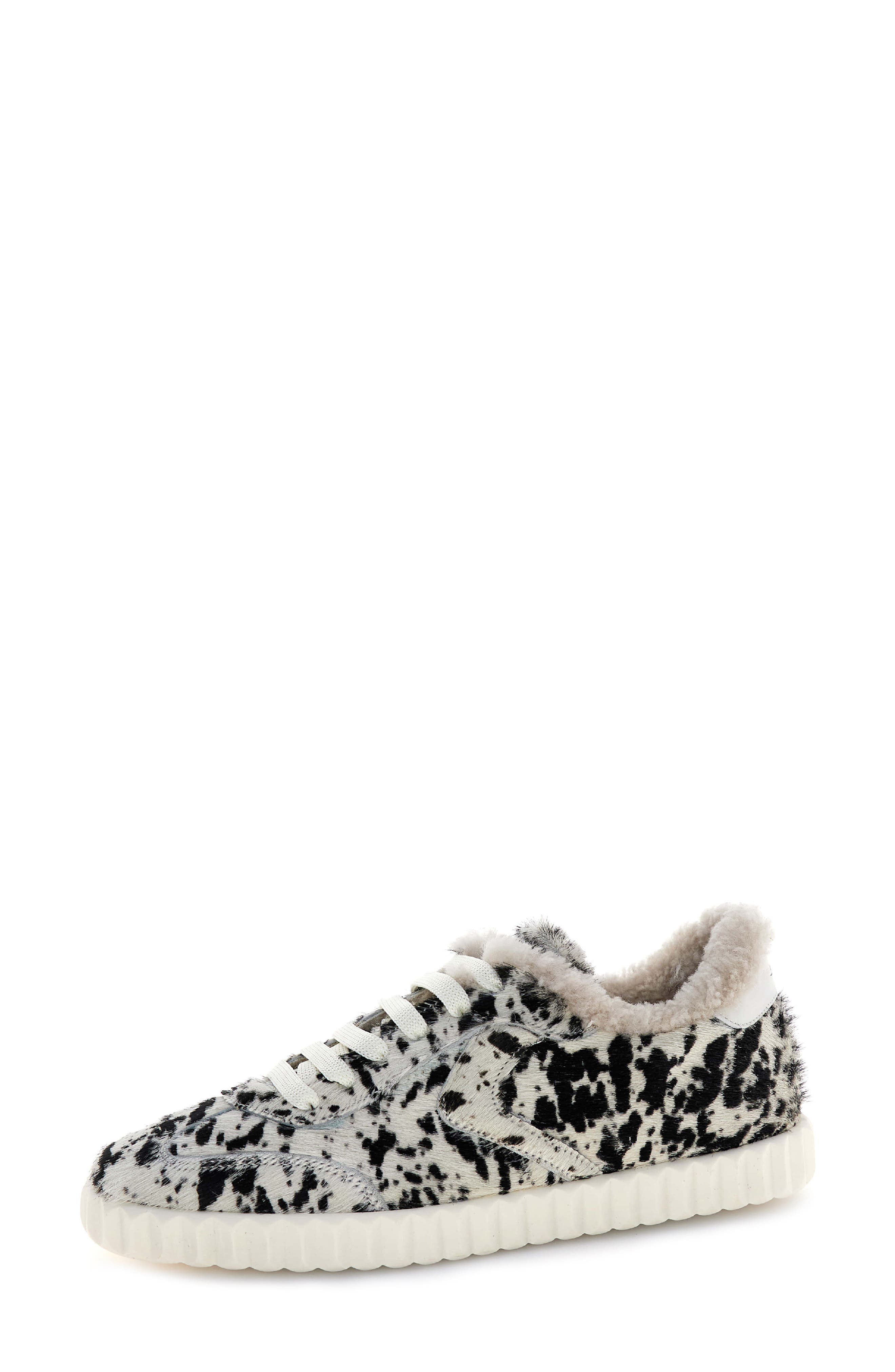 Voile Blanche Ines Genuine Calf Hair Sneaker, Main, color, Black White