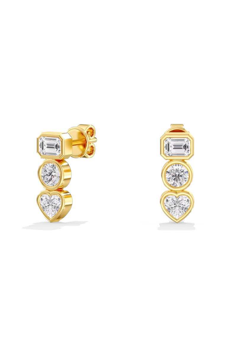 Multi-Shape Bezel Lab Diamond Studs in 14K Gold, Alternate, color, Yellow Gold