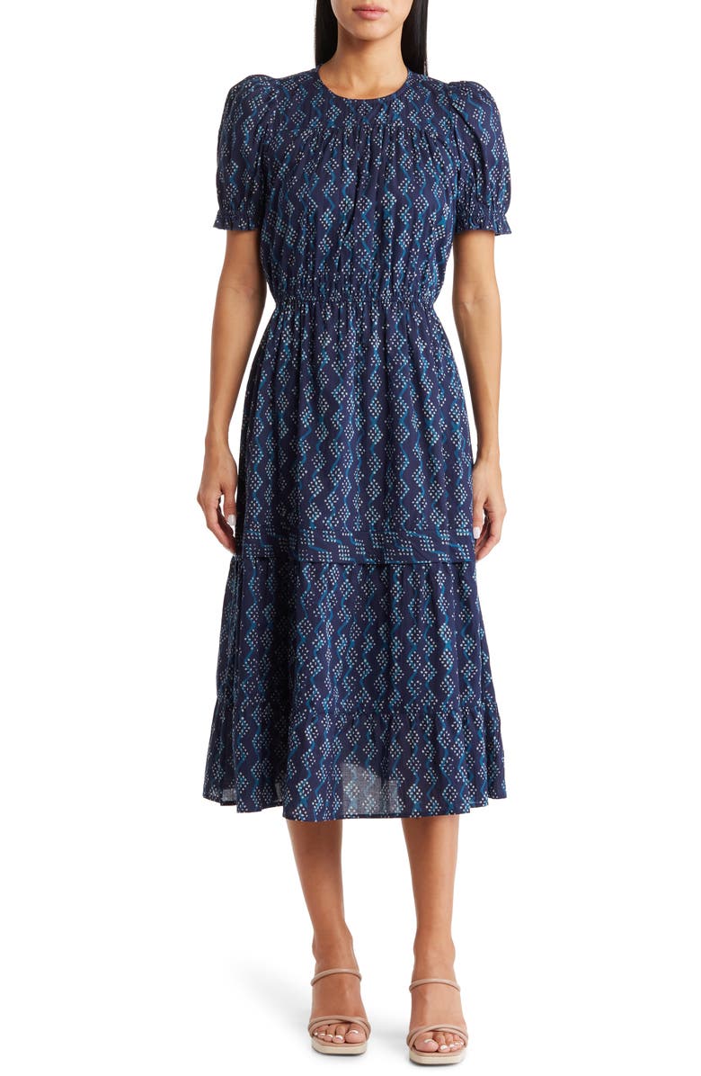 Maisie Rubin Short Puff Sleeve Tiered Maxi Dress, Main, color,