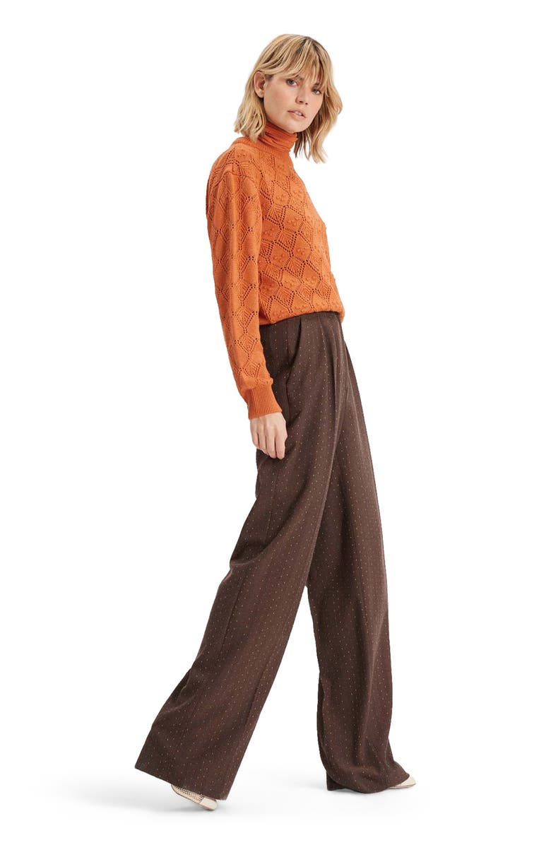 THEO The Label Ersa Pointelle Argyle Pullover, Alternate, color, Amber Sky