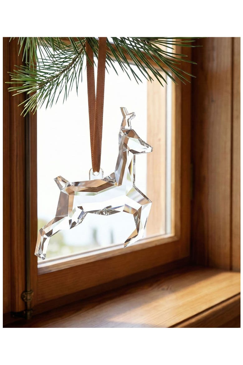 Crystal Deer Scandinavian Forest Ornament, Alternate, color, CLEAR