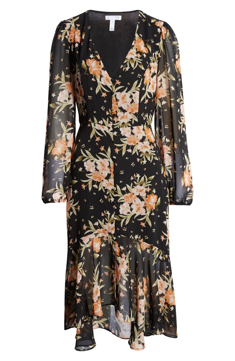 Leith Button Front Midi Dress, Alternate, color, 