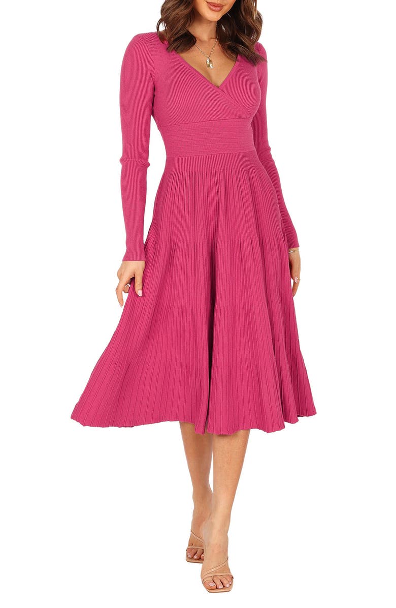 Petal & Pup Violette Long Sleeve Midi Dress, Alternate, color,