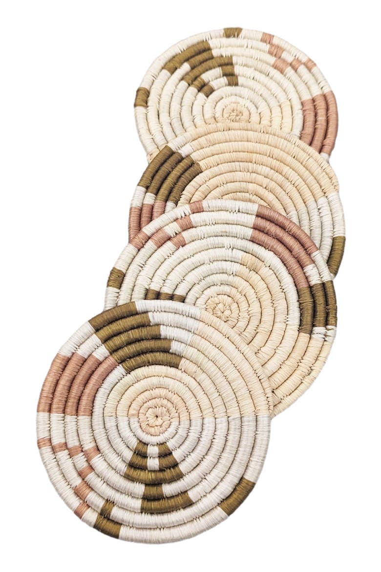 Mixed Abstract Form Set of 4 Coasters, Alternate, color, Multi