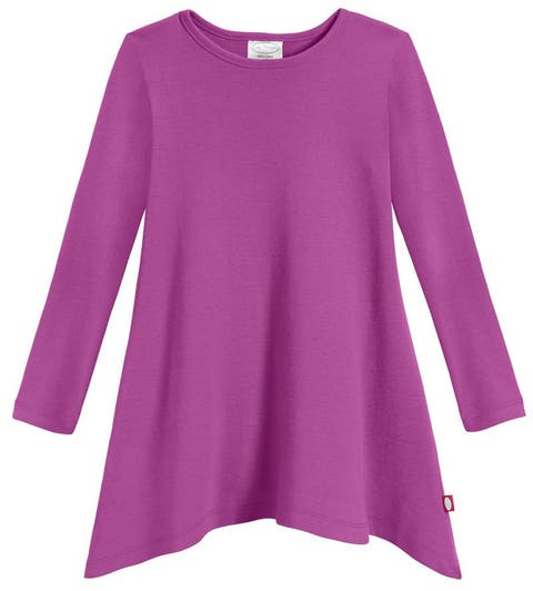Girls Long Sleeve 100% Cotton Soft Jersey Shark Bite Tunic