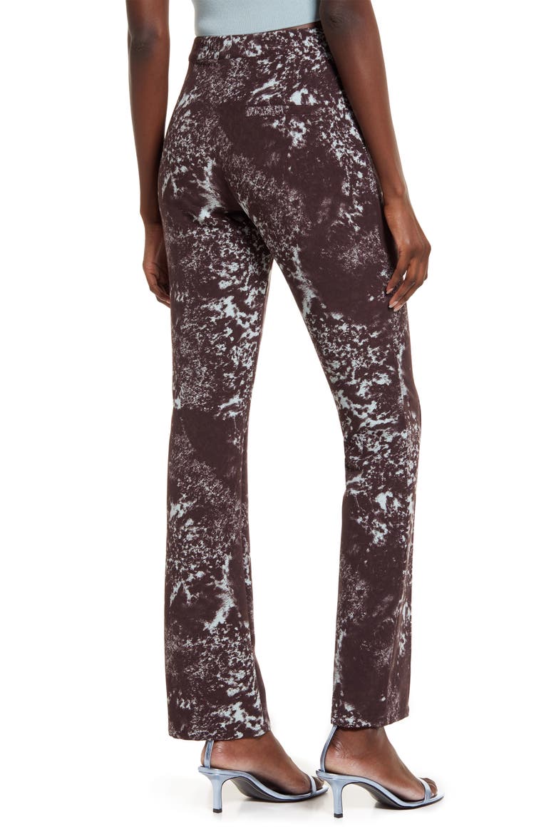 Stretch Bootcut Pants, Alternate, color, TEAL- BROWN LIQUID STONE