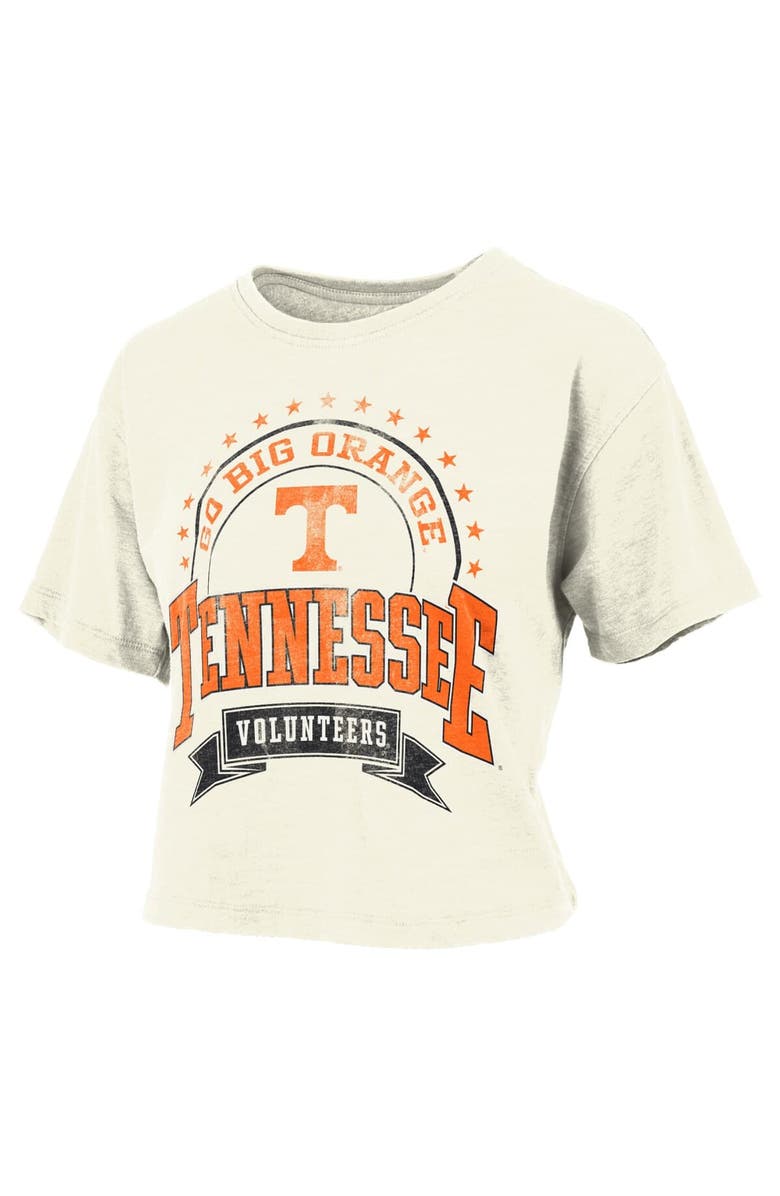 PRESSBOX Women's Pressbox Natural Tennessee Volunteers Vintage Wash Waist-Length Slub T-Shirt, Alternate, color, Natural