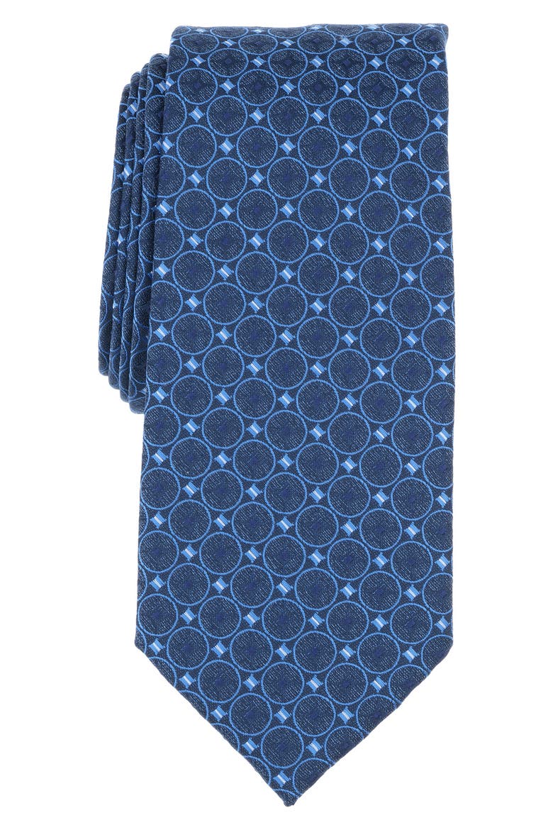 Caperock Medallion Tie, Main, color, NAVY