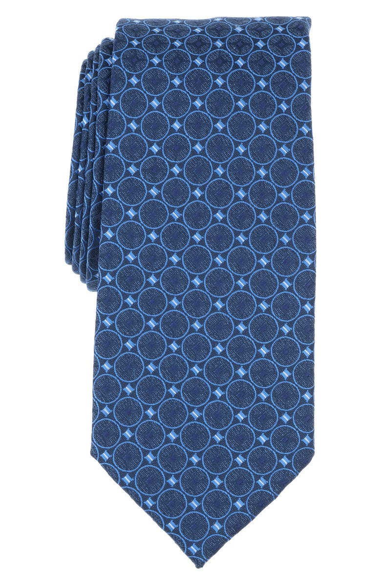 SAVILE ROW CO Caperock Medallion Tie, Main, color, Navy