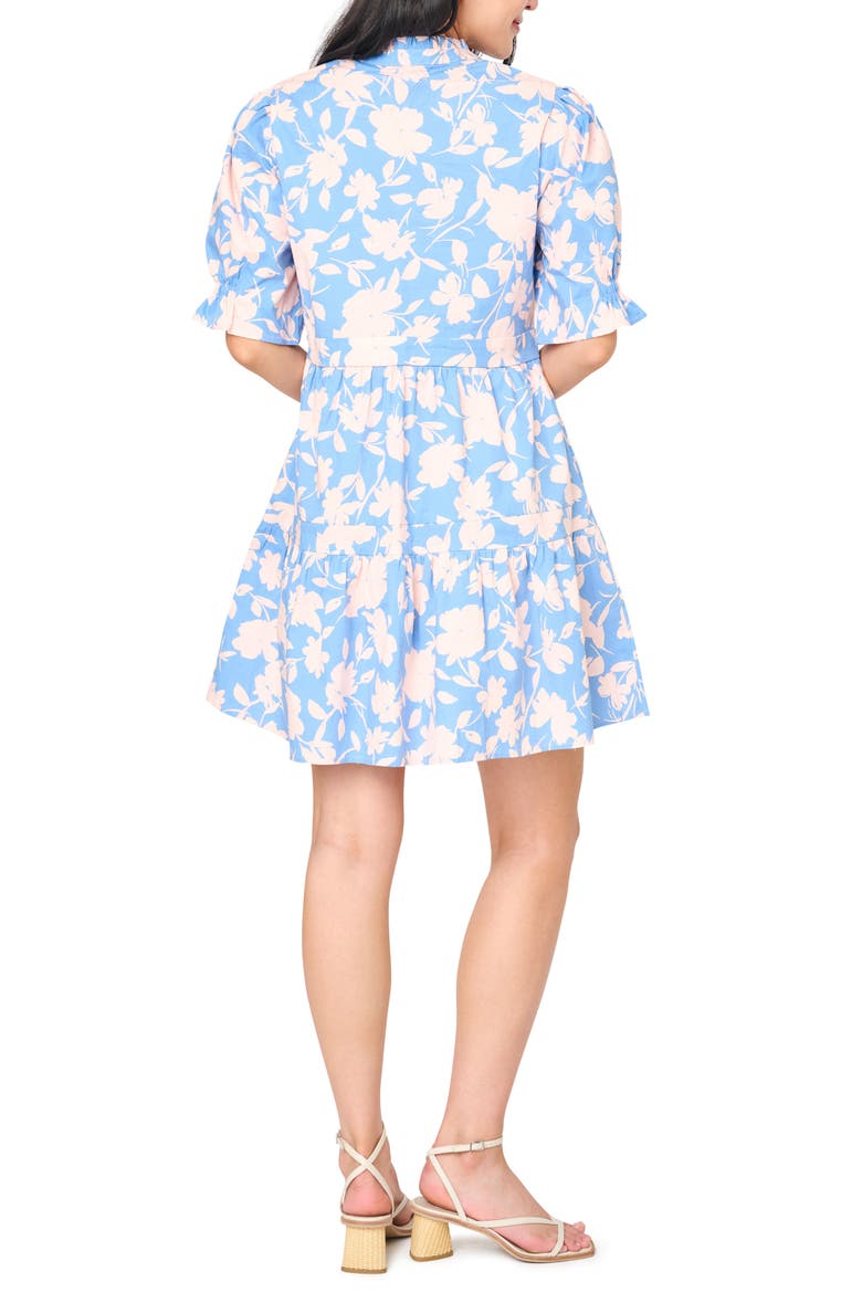 Puff Sleeve Dress, Alternate, color, JARDIN BLEU