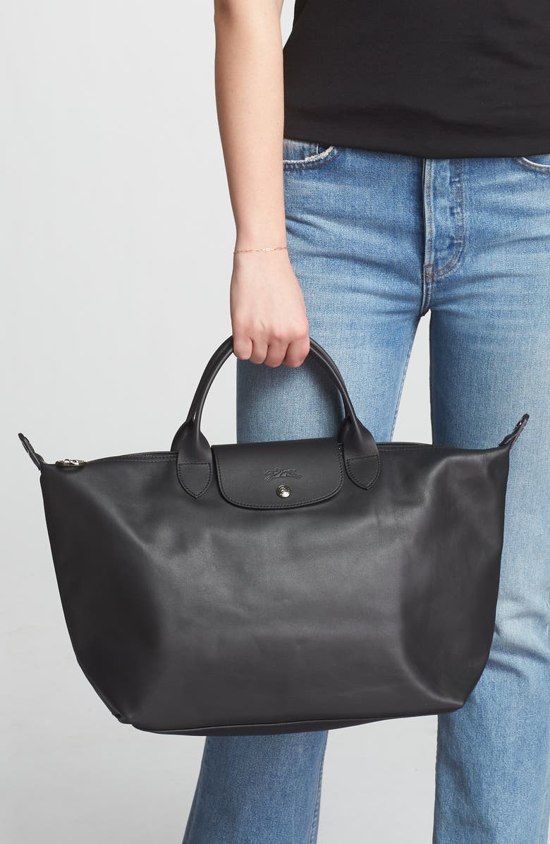 Longchamp Medium Le Pliage Leather Shoulder Tote, Alternate, color,