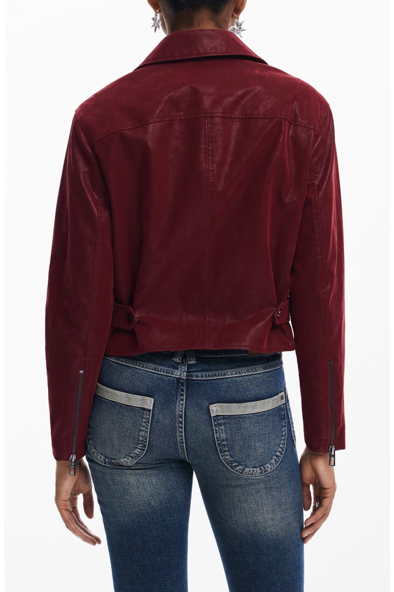 Lido Faux Leather Jacket, Alternate, color, MAROON