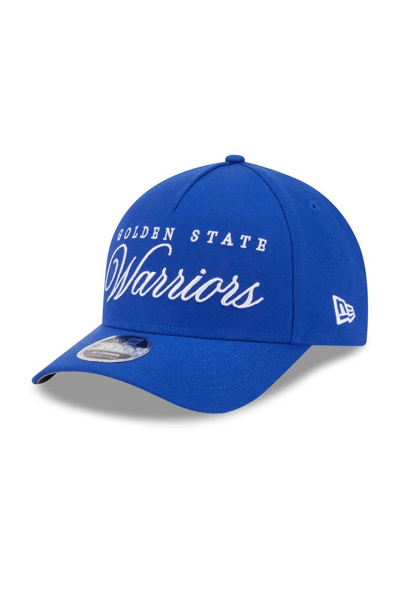 Men's New Era Royal Golden State Warriors 2025 NBA Draft M-Crown A-Frame 9FORTY Adjustable Hat, Alternate, color, Royal