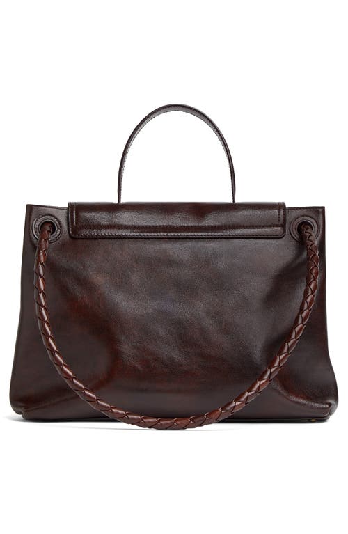 Bottega Veneta Ciao Ciao Knot Detail Leather Top Handle Bag In Brown
