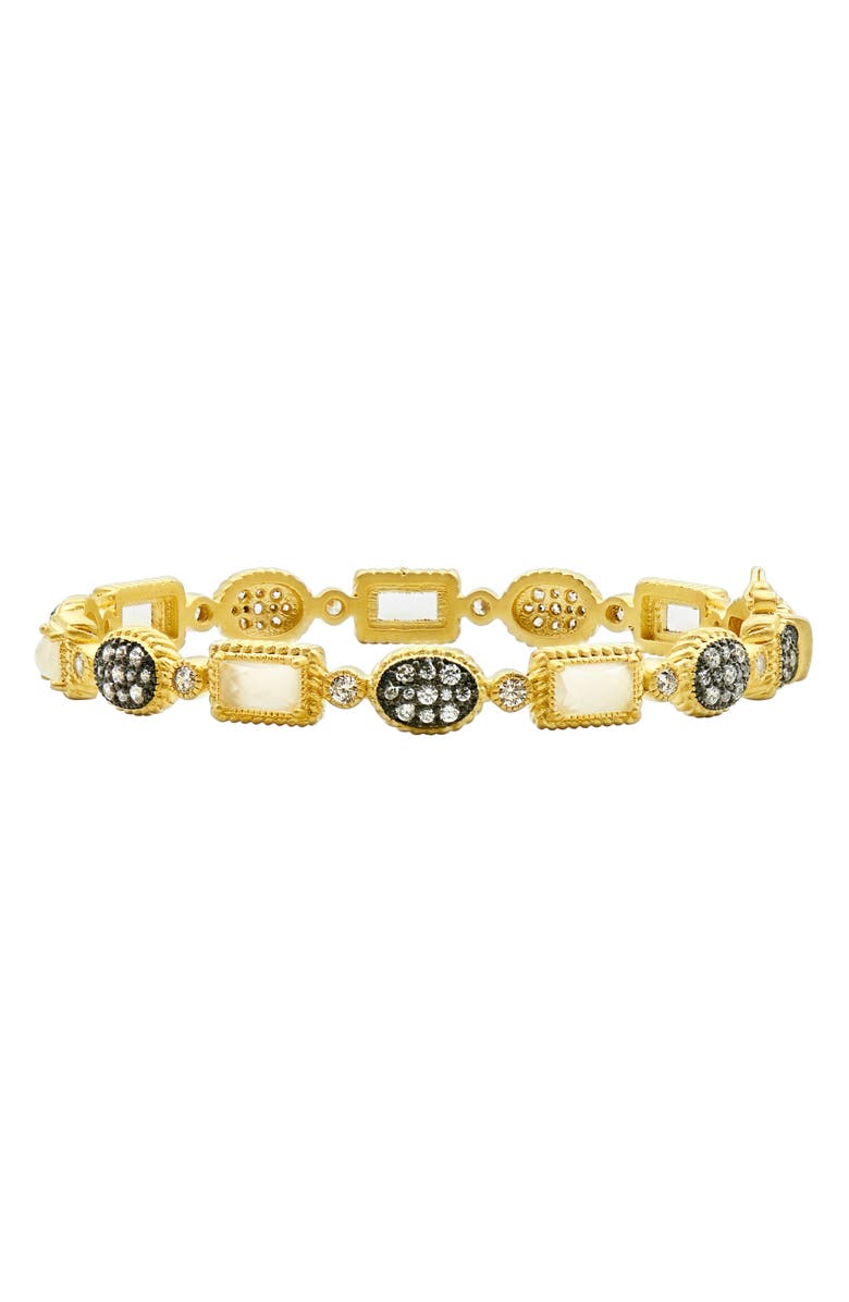 Freida Rothman Bangle FREIDA ROTHMAN Gilded Cable Stone Station Hinge Bangle | Nordstrom