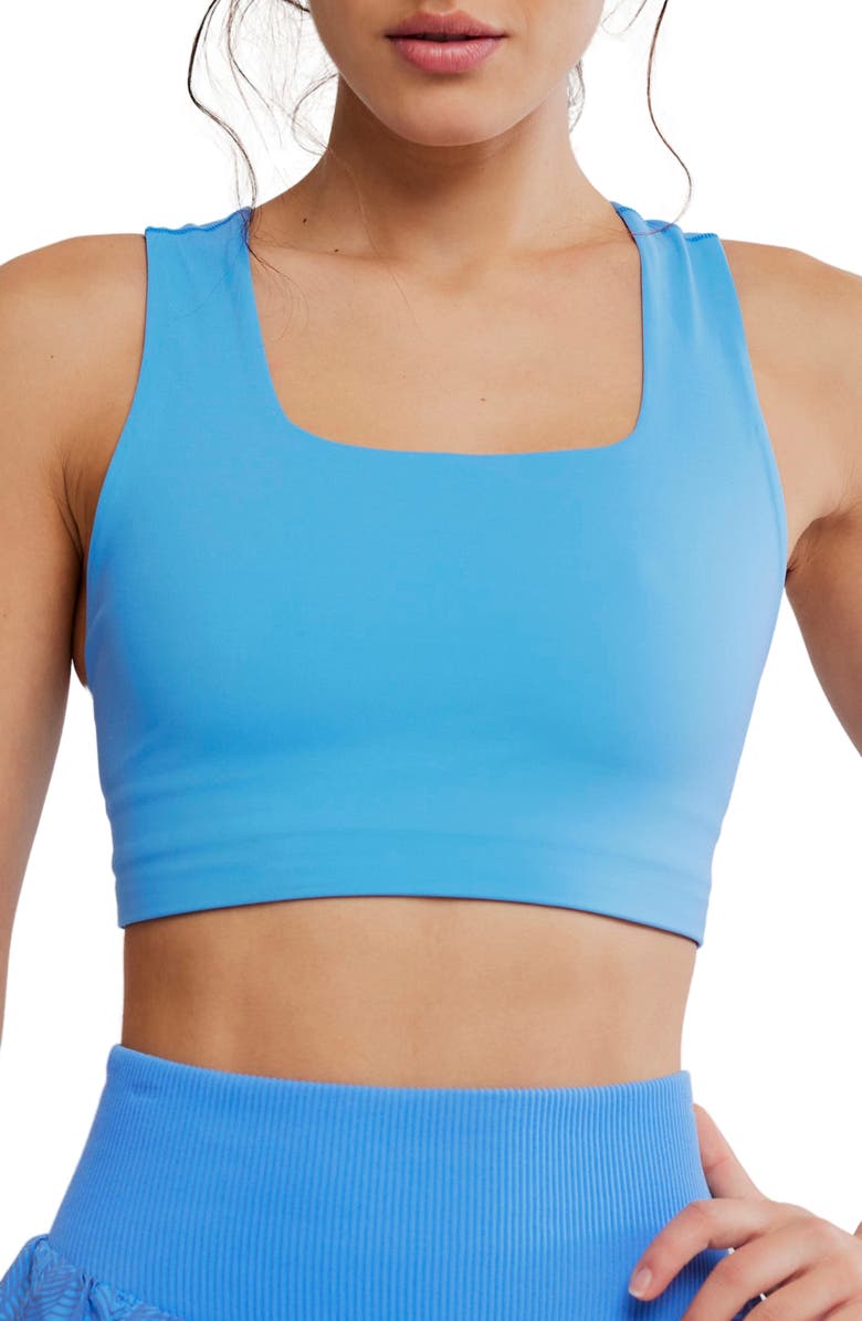 Free People FP Movement Win Win Racerback Bra, Main, color, Riviera Blue