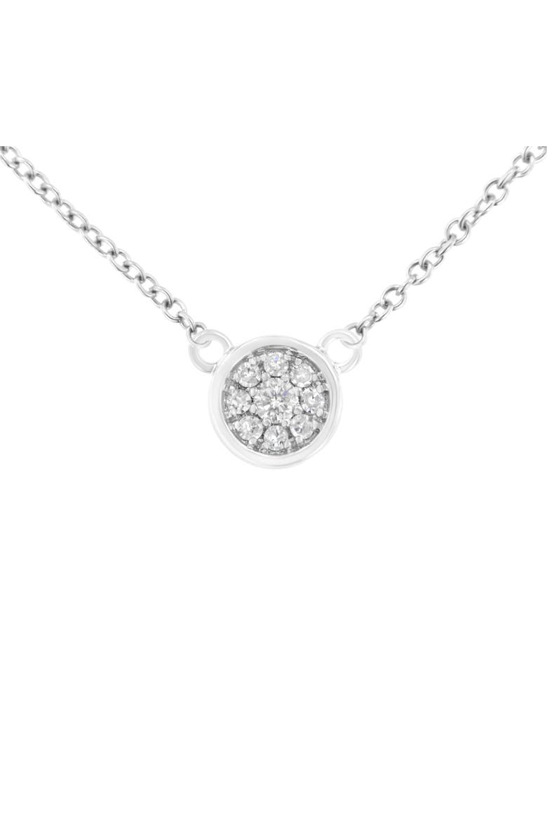 Haus of Brilliance 10K White Gold 1/4 Cttw Diamond Flower Pendant Necklace - Adjustable 16- chain, Main, color, White
