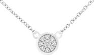 Haus of Brilliance 10K White Gold 1/4 Cttw Diamond Flower Pendant Necklace - Adjustable 16- chain