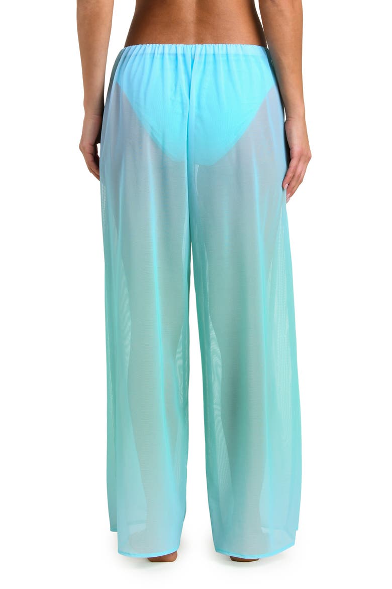 Ombré Illusions Sheer Wide Leg Mesh Cover-Up Pants, Alternate, color, SEAFOAM