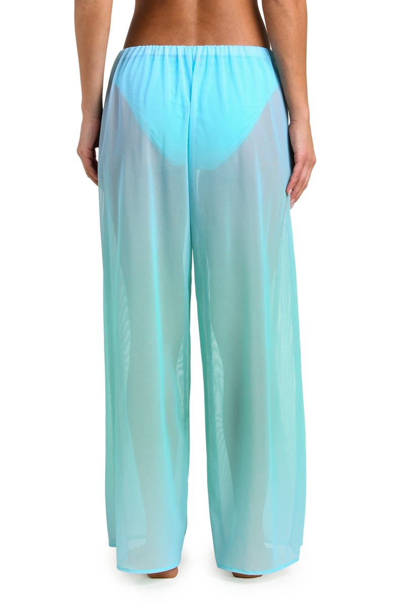 Sunshine 79 Ombré Illusions Sheer Wide Leg Mesh Cover-Up Pants, Alternate, color, Seafoam