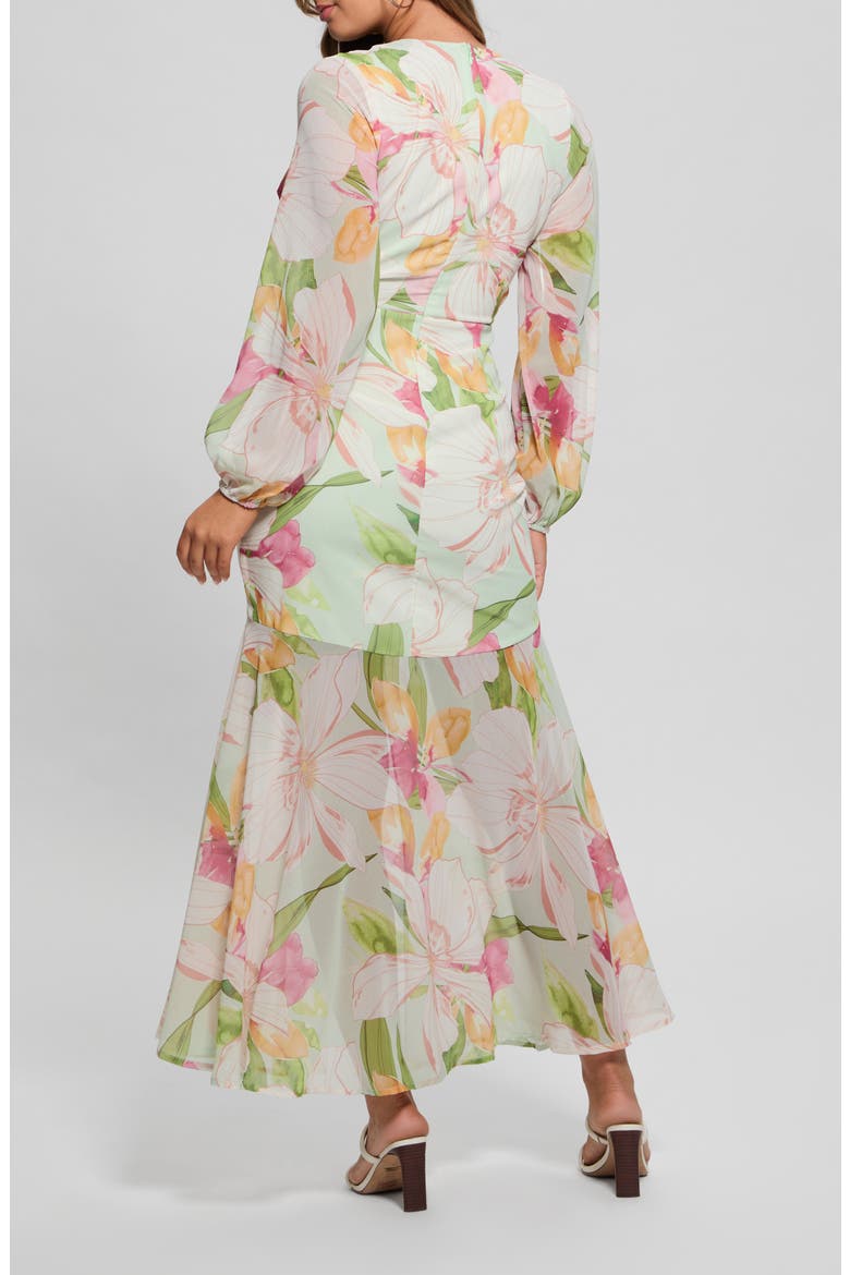 Talia Tropical Floral Long Sleeve Dress, Alternate, color, PETALS IN PARADISE PRINT