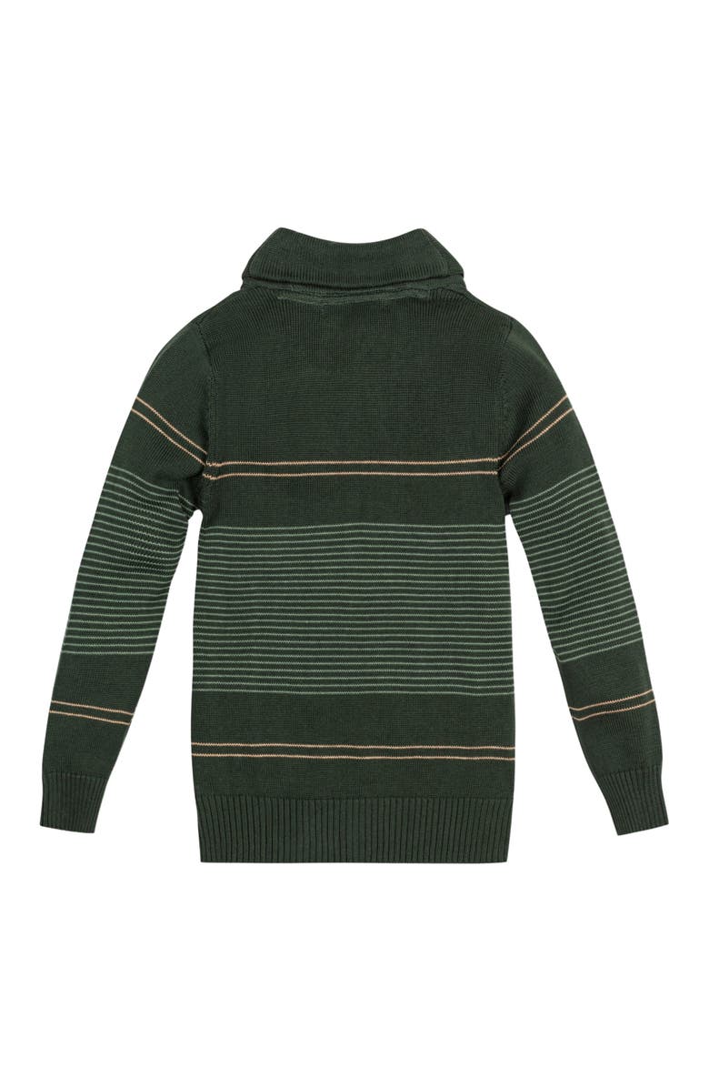 Hope & Henry Kids' Organic Long Sleeve Striped Shawl Collar Sweater, Alternate, color, Pine And Sage Stripe