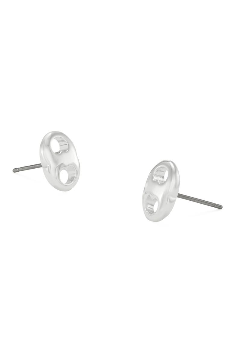 Gemini Link Stud Earrings, Alternate, color, LIGHT SILVER