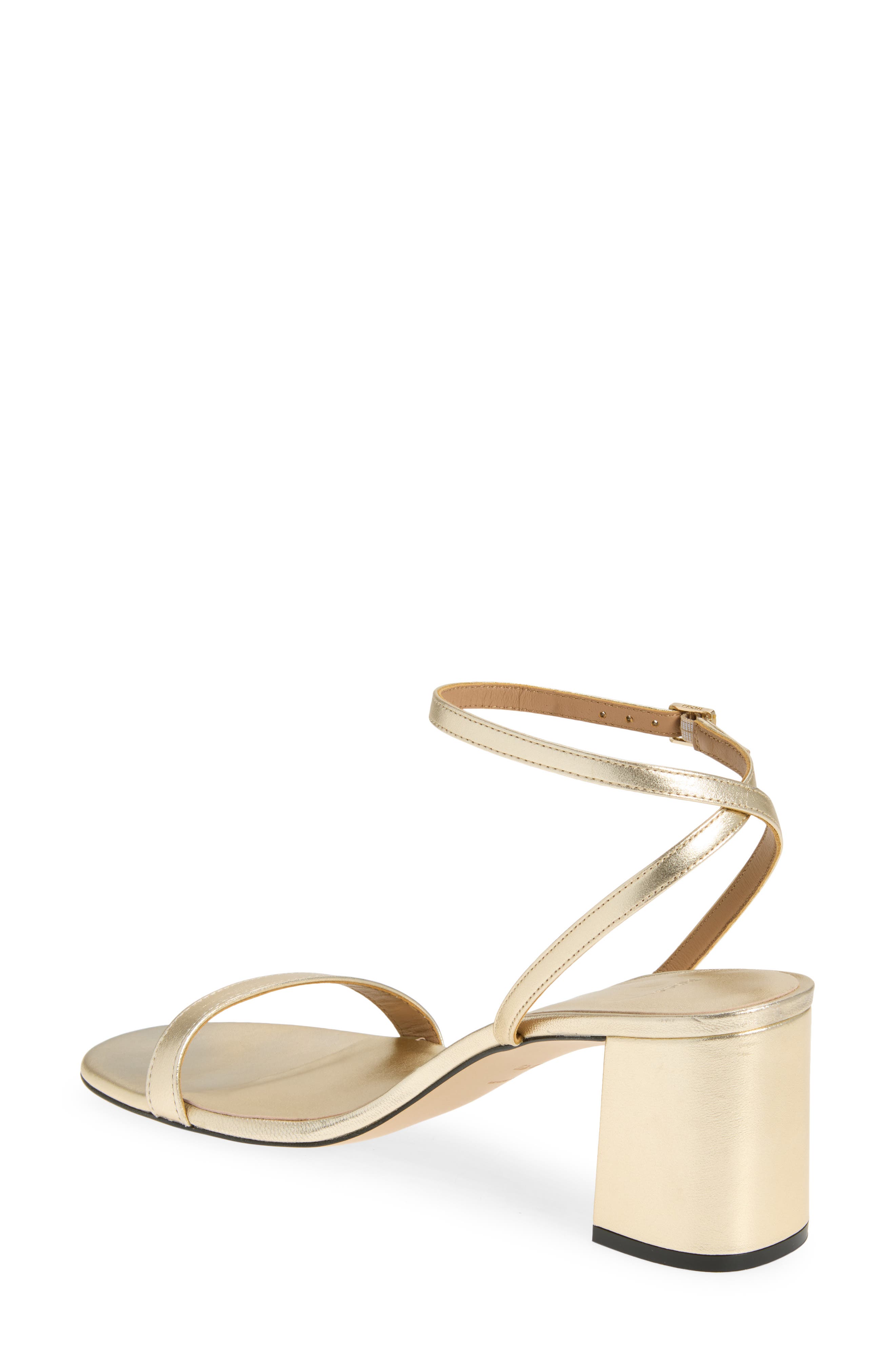 BOSS Cristas Leather Ankle Strap Sandal, Alternate, color, Gold