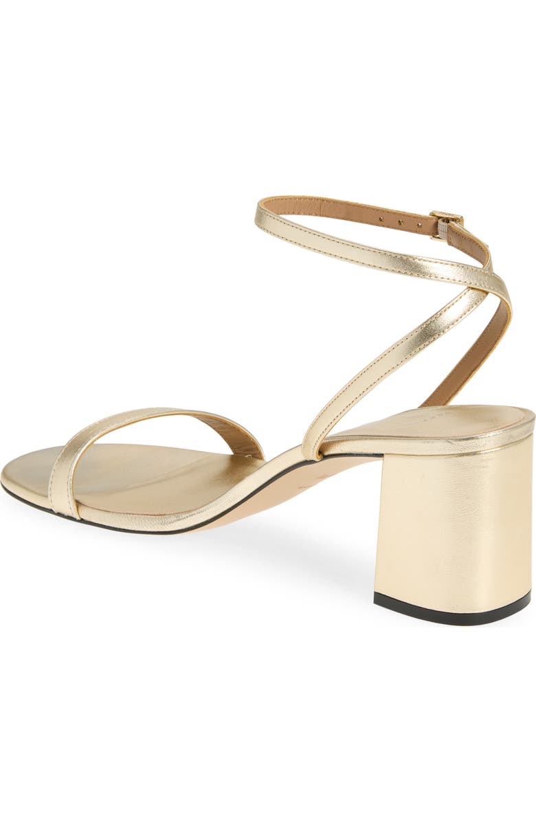 BOSS Cristas Leather Ankle Strap Sandal, Alternate, color, Gold