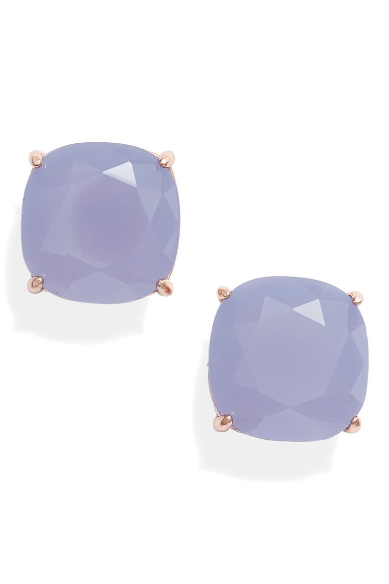 small square stud earrings, Main, color, PURPLE