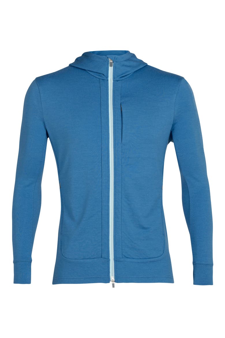 Quantum III Merino Wool Zip Hoodie, Alternate, color, AZUL/ HAZE