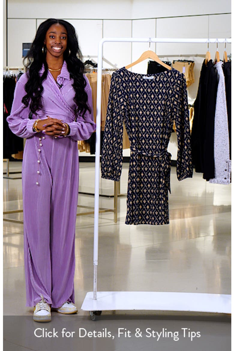 Diamond Cay Tie Belt Long Sleeve Stretch Minidress video