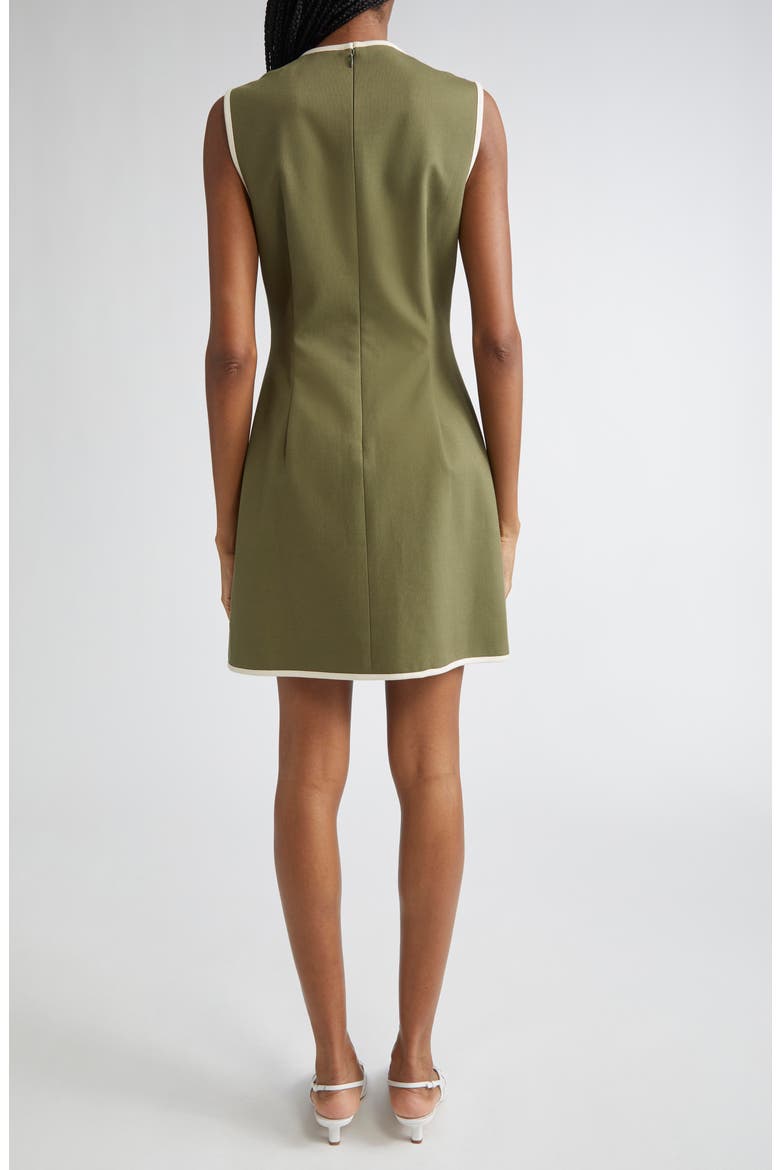 Whistler Contrast Trim Sleeveless Dress, Alternate, color, STONE ARMY