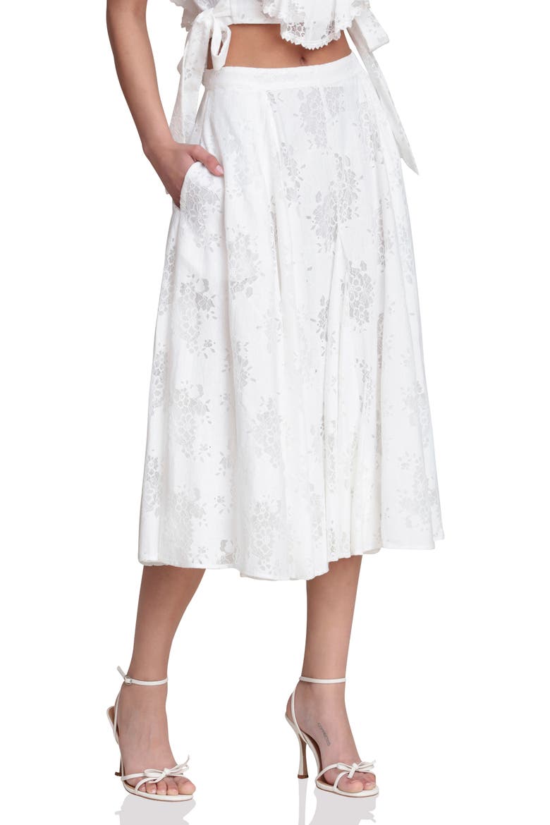 Lace Inset Skirt, Alternate, color, WHITE