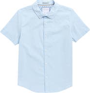 DENIM AND FLOWER Kids' Polka Dot Short Sleeve Button-Up Shirt