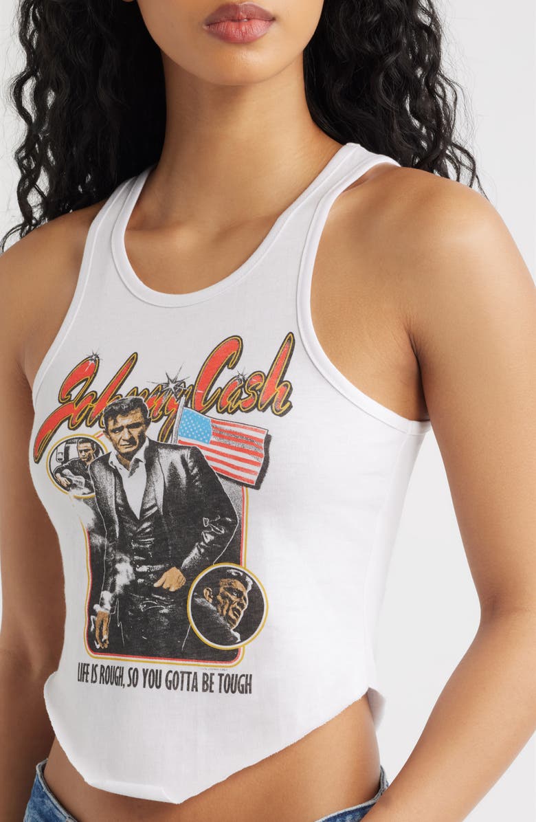 Merch Traffic Johnny Cash Bandana Graphic Tank, Alternate, color, White