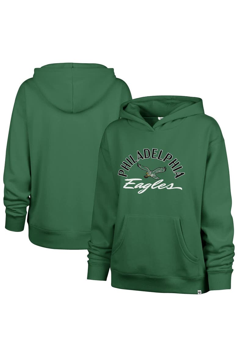 Women's '47 Kelly Green Philadelphia Eagles Plus Size Whirlwind Naomi Hoodie, Main, color, Kelly Green