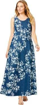 Jessica London Denim Maxi Dress