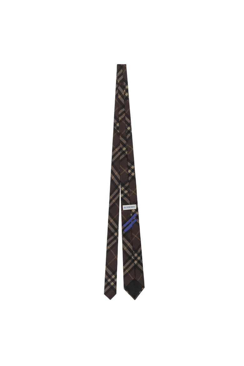 Check Silk Tie, Alternate, color, Sepia brown