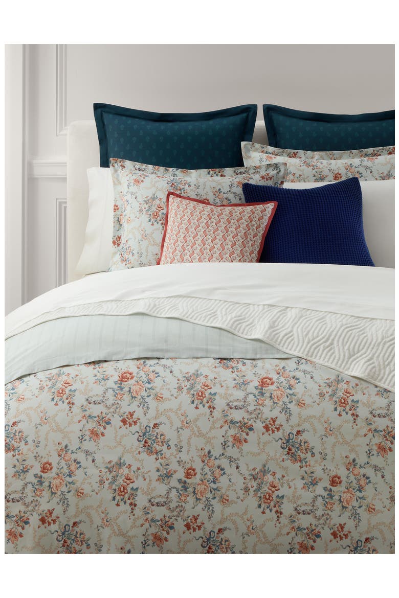 Hayley Floral Duvet Set, Alternate, color, BLUE MU