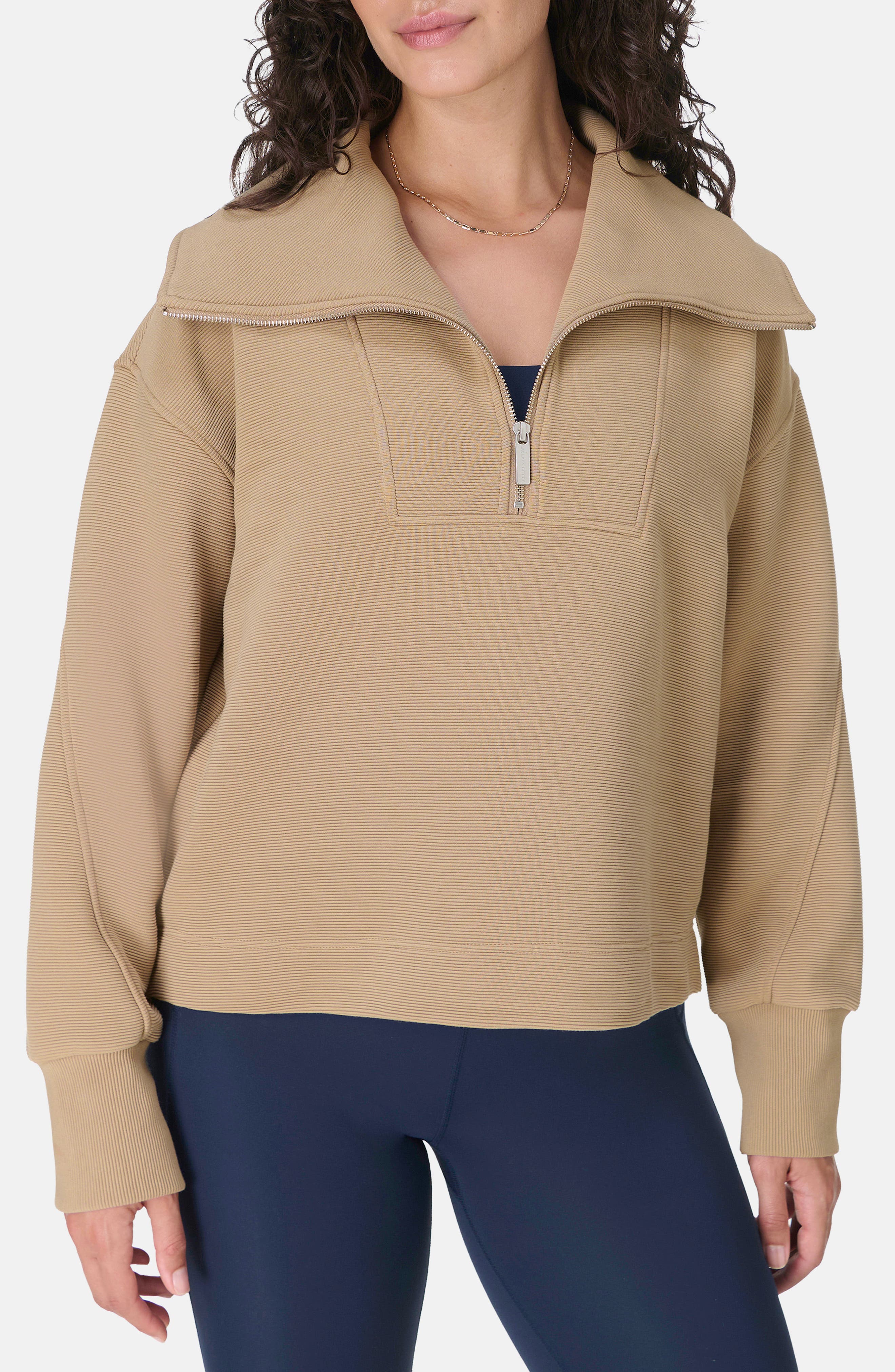 Sweaty Betty Peaceful Rib Half Zip Sweatshirt