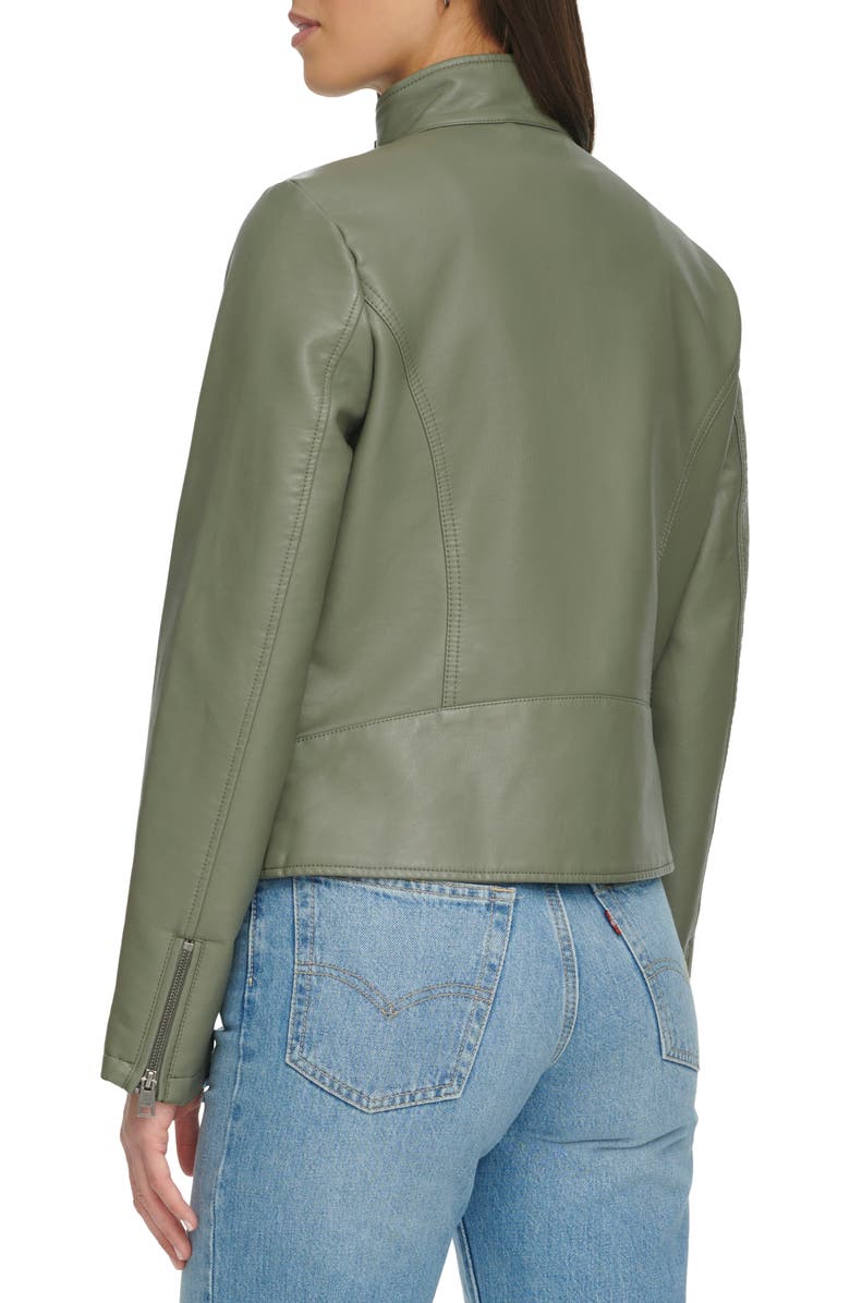 Levi's <sup>®</sup> Women's Faux Leather Racer Jacket, Alternate, color, Sage