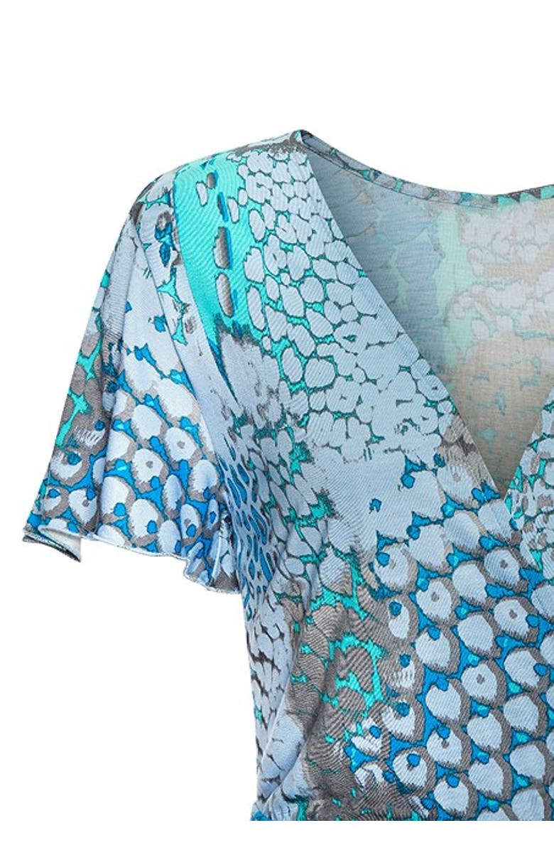 LASCANA Women's Printed Side Slit Maxi Dress, Alternate, color, Blue Multi