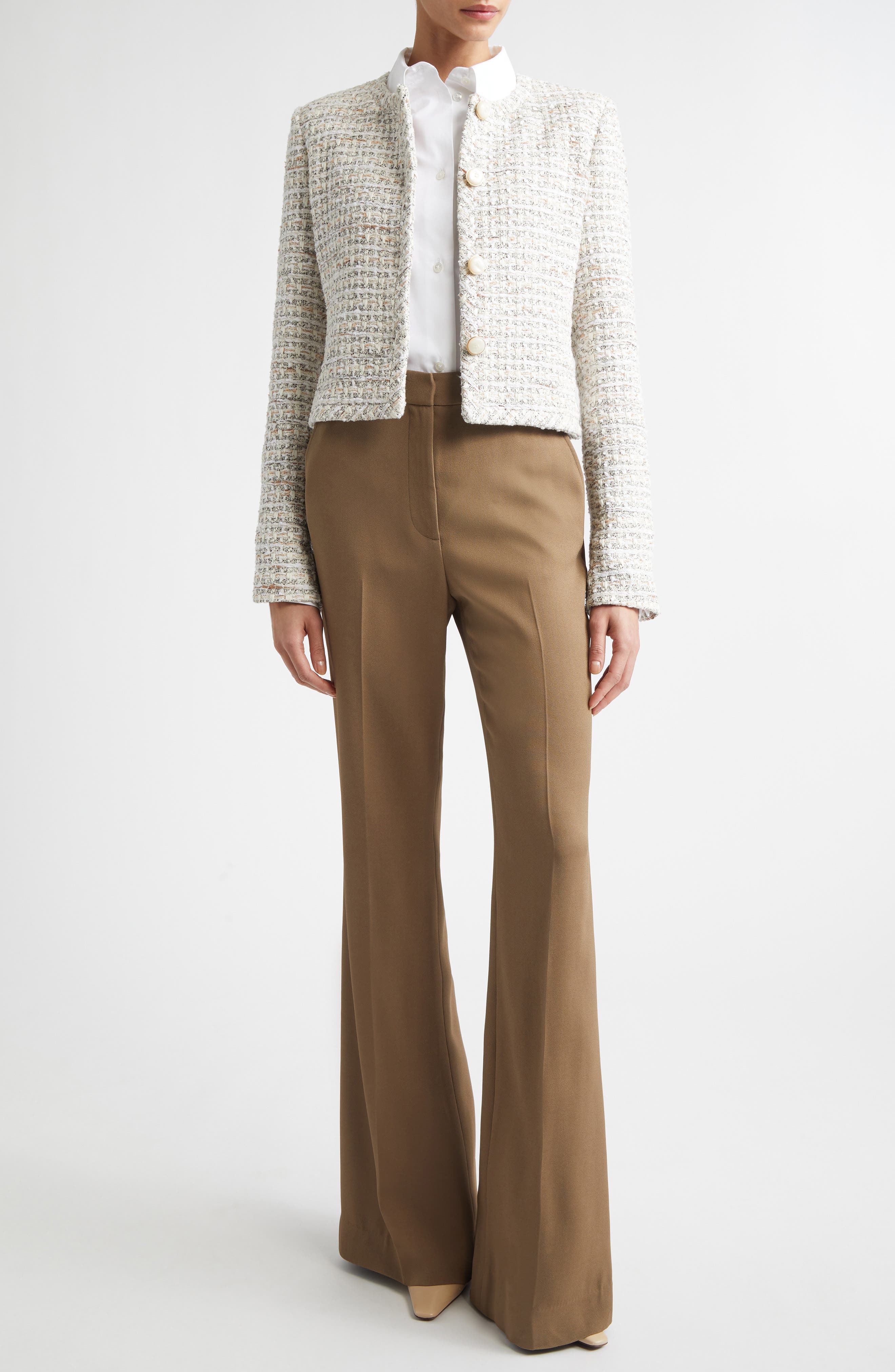 Stretch Crepe Flare Leg Pants - image 2